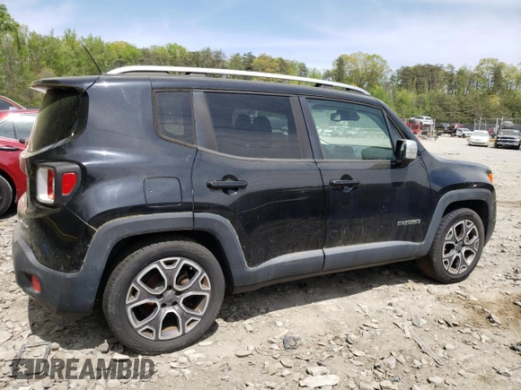 2015 Jeep Renegade Limited with VIN ZACCJADTXFPB46574, listed as a Copart auction lot 54161285 with 99,801 mi miles and Clean Title. Bid and sale history available at DreamBid. Image 3.