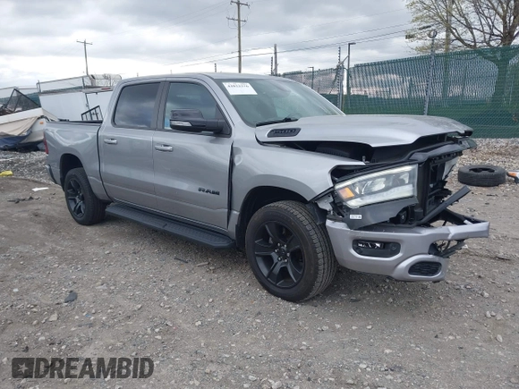 2022 Ram 1500 Big Horn with VIN 1C6SRFFT5NN280759, listed as a IAAI auction lot 42032376 with 25,486 mi miles and . Bid and sale history available at DreamBid. Image 1.