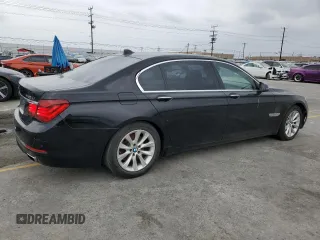 2015 BMW 7 Series 740Li with VIN WBAYE4C5XFD947497, listed as a Copart auction lot 55705975 with 257,496 mi miles and Clean Title. Bid and sale history available at DreamBid. Image 3.