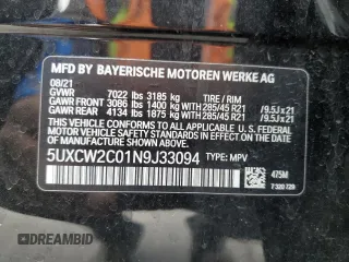 2022 BMW X7 xDrive40i z VIN 5UXCW2C01N9J33094, wystawiony jako Copart lot #57254975 z przebiegiem 26 145 mil mil oraz Szkoda całkowita • Salvage title. Historia ofert i sprzedaży dostępna na DreamBid. Obrazek 14.