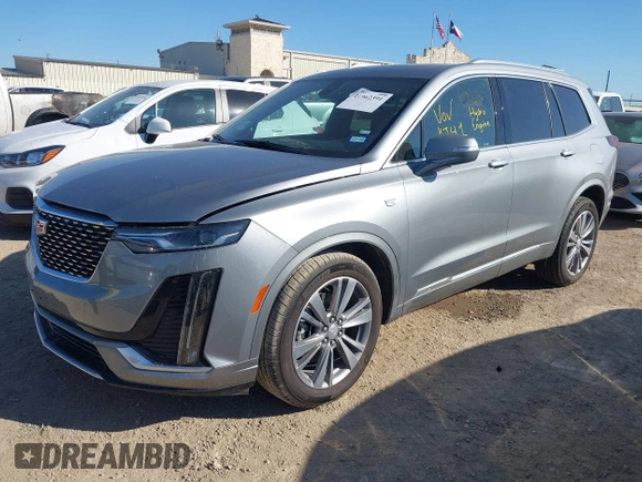 2025 Cadillac XT6 FWD Premium Luxury with VIN 1GYKPCRS3SZ118384, listed as a IAAI auction lot 41962391 with 6,946 mi miles. Bid and sale history available at carsss.com. Image 2.
