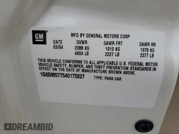 2004 Cadillac CTS with VIN 1G6DM577540175827, listed as a Copart auction lot 73630024 with 83,741 mi miles and Salvage Title. Bid and sale history available at carsss.com. Image 12.