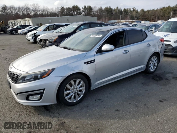 2015 Kia Optima EX with VIN 5XXGN4A74FG371639, listed as a Copart auction lot 47735465 with 186,153 mi miles and Salvage Title. Bid and sale history available at carsss.com. Image 1.