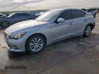 2016 Infiniti Q50 2.0t Premium with VIN JN1CV7AP3GM202596, listed as a Copart auction lot 50618035 with 135,679 mi miles and Salvage Title. Bid and sale history available at carsss.com. Image 1.