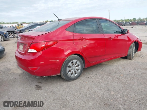 2016 Hyundai Accent SE with VIN KMHCT4AE2GU143794, listed as a IAAI auction lot 41915044 with 123,940 mi miles. Bid and sale history available at carsss.com. Image 4.