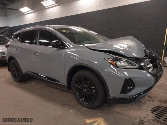 2023 Nissan Murano SV with VIN 5N1AZ2BS9PC141626, listed as a IAAI auction lot 41929851 with 18,469 mi miles. Bid and sale history available at carsss.com. Image 1.