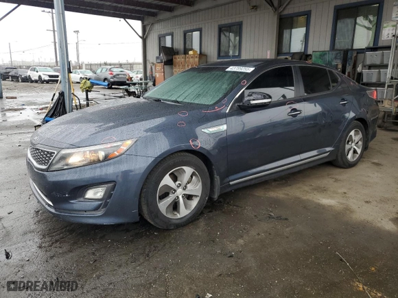 2014 Kia Optima Hybrid LX with VIN KNAGM4AD8E5070123, listed as a Copart auction lot 43789255 with 125,187 mi miles and Salvage Title. Bid and sale history available at carsss.com. Image 1.