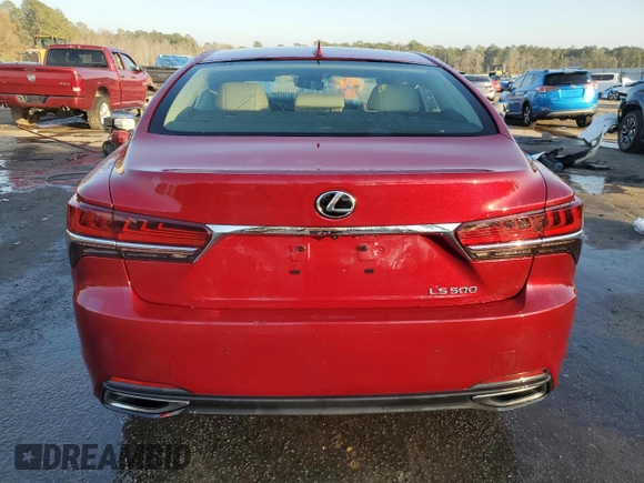 2018 Lexus LS 500 with VIN JTHB51FF5J5002860, listed as a Copart auction lot 42040125 with 29,902 mi miles and Salvage title. Bid and sale history available at DreamBid. Image 6.