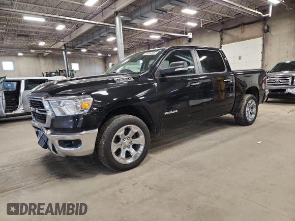 2020 Ram 1500 Big Horn with VIN 1C6SRFFT5LN117445, listed as a Copart auction lot 58014325 with 79,345 mi miles and Salvage title. Bid and sale history available at DreamBid. Image 1.