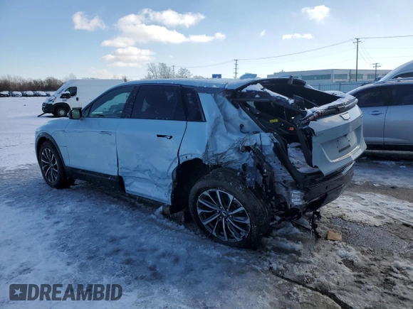 2024 Cadillac LYRIQ Sport z VIN 1GYKPTRL9RZ122152, wystawiony jako Copart lot #44753205 z przebiegiem 8844 mil mil oraz Szkody całkowita. Historia ofert i sprzedaży dostępna na DreamBid. Obrazek 2.