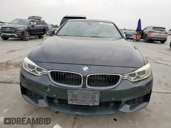 2015 BMW 4 Series 435i with VIN WBA3R1C59FK193405, listed as a Copart auction lot 52563835 with 86,820 mi miles and Salvage title. Bid and sale history available at DreamBid. Image 5.