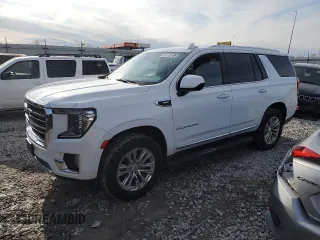 2023 GMC Yukon SLT with VIN 1GKS2BKD7PR157629, listed as a Copart auction lot 43967425 with 66,850 mi miles and Clean Title. Bid and sale history available at carsss.com. Image 1.