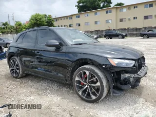 2023 Audi SQ5 Premium Plus with VIN WA1B4AFY8P2074176, listed as a Copart auction lot 67259774 with 20,385 mi miles and Salvage Title. Bid and sale history available at carsss.com. Image 4.
