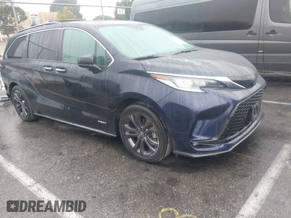 2021 Toyota Sienna XSE with VIN 5TDXRKEC5MS020539, listed as a IAAI auction lot 41569311 with 86,902 mi miles and . Bid and sale history available at DreamBid. Image 1.