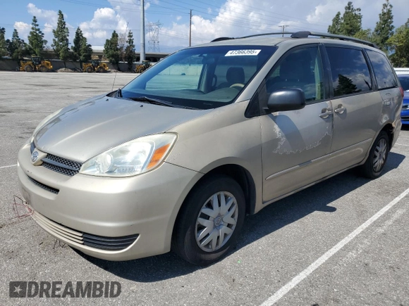 2004 Toyota Sienna CE with VIN 5TDZA23C24S003958, listed as a Copart auction lot 47366395 with 267,740 mi miles and Salvage Title. Bid and sale history available at carsss.com. Image 1.