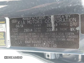 2015 Kia Forte EX with VIN KNAFX4A86F5262650, listed as a IAAI auction lot 42142228 with 170,583 mi miles. Bid and sale history available at carsss.com. Image 9.
