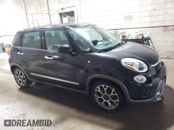 2014 FIAT 500L Trekking with VIN ZFBCFADH1EZ010513, listed as a Copart auction lot 60489095 with 129,990 mi miles and Salvage title. Bid and sale history available at DreamBid. Image 4.