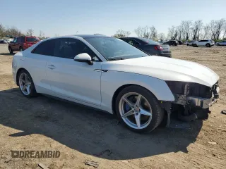 2018 Audi A5 Premium Plus with VIN WAUTNAF59JA047348, listed as a Copart auction lot 51095795 with 93,604 mi miles and Salvage Title. Bid and sale history available at DreamBid. Image 4.