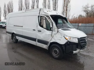 2023 Mercedes-Benz Sprinter Cargo Cargo with VIN W1Y4NDHY3PT155389, listed as a IAAI auction lot 41199081 with 104,482 mi miles and . Bid and sale history available at carsss.com. Image 1.