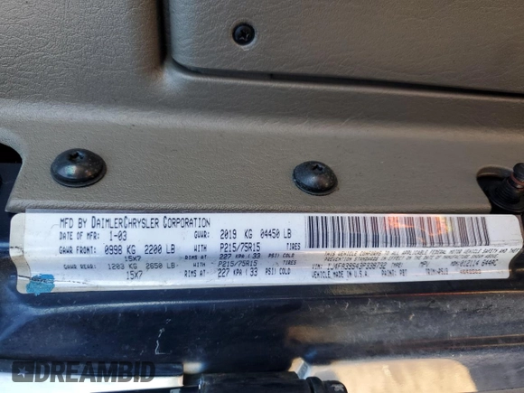 2003 Jeep Wrangler X with VIN 1J4FA39S43P338732, listed as a Copart auction lot 56315495 with 135,480 mi miles and Salvage title. Bid and sale history available at DreamBid. Image 12.