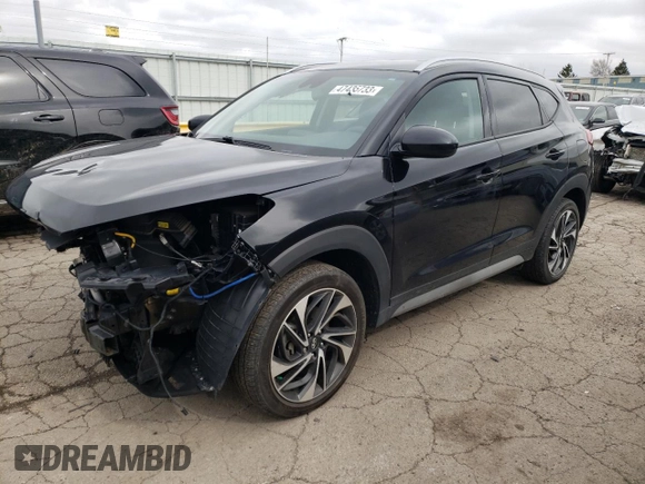 2019 Hyundai Tucson Ultimate with VIN KM8J3CALXKU894487, listed as a Copart auction lot 47435733 with 44,782 mi miles. Bid and sale history available at carsss.com. Image 1.