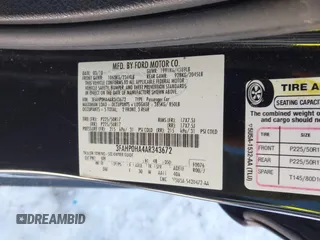 2010 Ford Fusion SE with VIN 3FAHP0HA4AR343672, listed as a IAAI auction lot 41309811 with 135,658 mi miles. Bid and sale history available at carsss.com. Image 8.