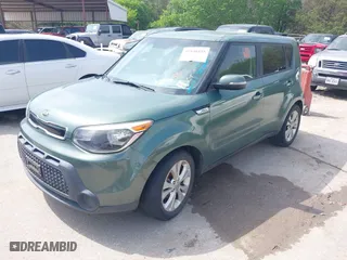 2014 Kia Soul + with VIN KNDJP3A52E7048657, listed as a IAAI auction lot 41940455 with 166,423 mi miles. Bid and sale history available at carsss.com. Image 2.