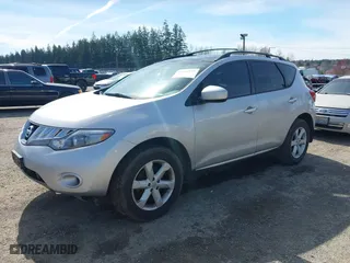 2009 Nissan Murano SL with VIN JN8AZ18WX9W114112, listed as a IAAI auction lot 41860833 with 203,676 mi miles. Bid and sale history available at carsss.com. Image 2.