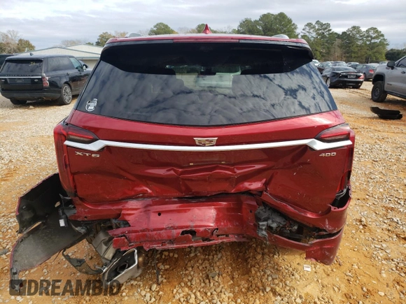 2023 Cadillac XT6 Premium Luxury with VIN 1GYKPERS0PZ179033, listed as a Copart auction lot 42853465 with 26,321 mi miles and Salvage Title. Bid and sale history available at DreamBid. Image 6.