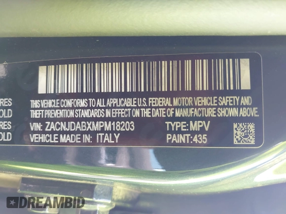 2021 Jeep Renegade Jeepster z VIN ZACNJDABXMPM18203, wystawiony jako IAAI lot #41642907 z przebiegiem 30 478 mil mil oraz . Historia ofert i sprzedaży dostępna na DreamBid. Obrazek 9.