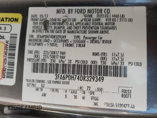 2013 Ford Fusion SE with VIN 3FA6P0H74DR329349, listed as a IAAI auction lot 41788971 with 249,603 mi miles. Bid and sale history available at carsss.com. Image 9.