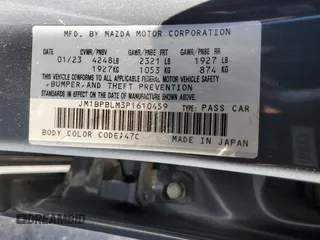 2023 Mazda 3 S Carbon Edition with VIN JM1BPBLM3P1610459, listed as a Copart auction lot 46772615 with 29,024 mi miles and Salvage title. Bid and sale history available at DreamBid. Image 12.