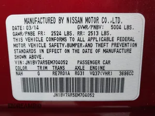 2014 Infiniti Q50 Premium with VIN JN1BV7AR5EM704052, listed as a IAAI auction lot 41155726 with 100,830 mi miles. Bid and sale history available at carsss.com. Image 9.