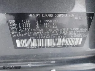 2018 Subaru Impreza with VIN 4S3GTAA67J3745553, listed as a IAAI auction lot 41296165 with 79,211 mi miles. Bid and sale history available at carsss.com. Image 9.