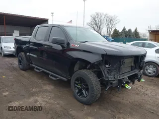 2020 Chevrolet Silverado 1500 Custom Trail Boss with VIN 3GCPYCEF1LG189019, listed as a IAAI auction lot 41491626 with 57,933 mi miles and . Bid and sale history available at DreamBid. Image 1.