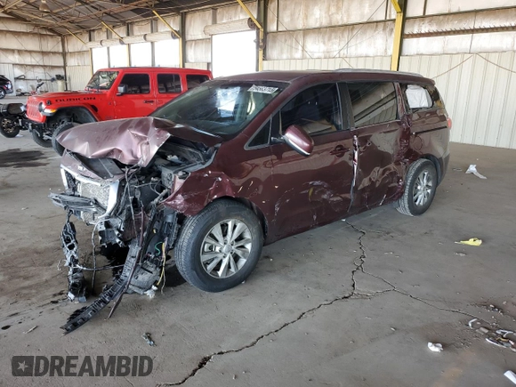 2017 Kia Sedona LX with VIN KNDMB5C14H6229609, listed as a Copart auction lot 54563715 with 110,133 mi miles and Salvage Title. Bid and sale history available at DreamBid. Image 1.