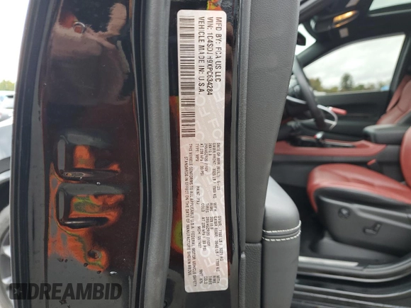 2023 Dodge Durango SRT Hellcat Premium with VIN 1C4SDJH9XPC634284, listed as a Copart auction lot 76056814 with 4,618 mi miles and Salvage Title. Bid and sale history available at DreamBid. Image 14.