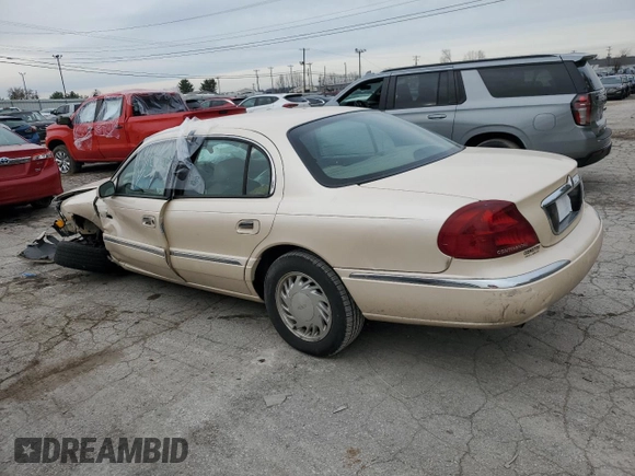 1998 Lincoln Continental with VIN 1LNFM97V5WY720999, listed as a Copart auction lot 84705054 with 0 mi miles and Salvage Title. Bid and sale history available at carsss.com. Image 2.