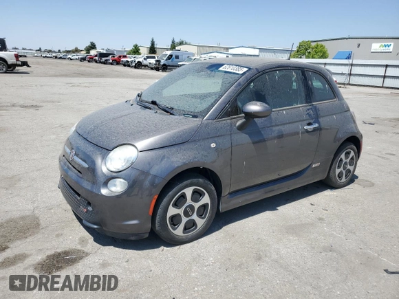 2015 FIAT 500e with VIN 3C3CFFGE0FT598221, listed as a Copart auction lot 62610385 with 54,496 mi miles and Clean title. Bid and sale history available at DreamBid. Image 1.