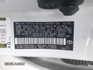 2016 Scion iM with VIN JTNKARJE1GJ516789, listed as a IAAI auction lot 42034498 with 132,796 mi miles. Bid and sale history available at carsss.com. Image 9.