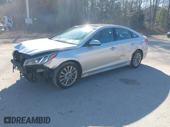 2015 Hyundai Sonata 2.4L Sport with VIN 5NPE34AF9FH041892, listed as a IAAI auction lot 42075563 with 153,024 mi miles. Bid and sale history available at carsss.com. Image 17.