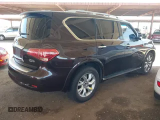 2012 Infiniti QX56 7-passenger with VIN JN8AZ2NE8C9020897, listed as a IAAI auction lot 42453571 with 173,145 mi miles and . Bid and sale history available at DreamBid. Image 4.
