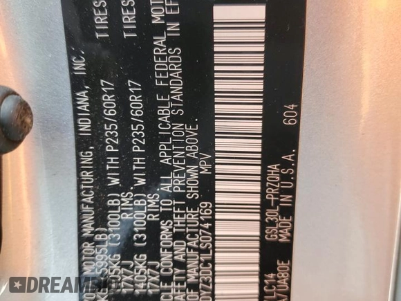 2020 Toyota Sienna XLE Auto Access Seat with VIN 5TDYZ3DC1LS074169, listed as a Copart auction lot 51479815 with 74,551 mi miles and Salvage Title. Bid and sale history available at DreamBid. Image 15.