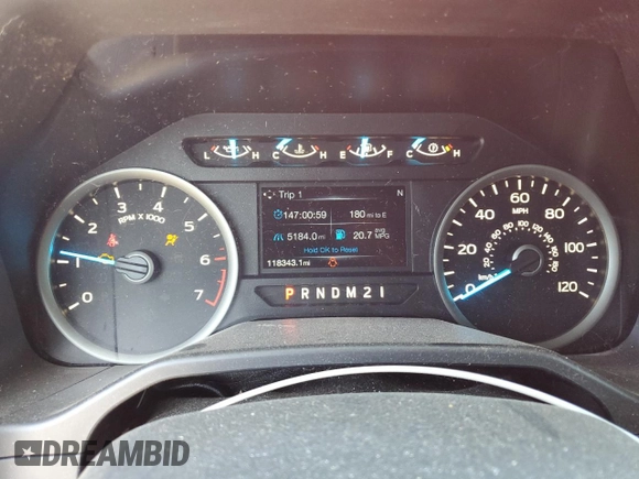 2017 Ford F-150 XL with VIN 1FTEX1EP0HKC31624, listed as a Copart auction lot 49721285 with 118,343 mi miles and Salvage Title. Bid and sale history available at carsss.com. Image 9.