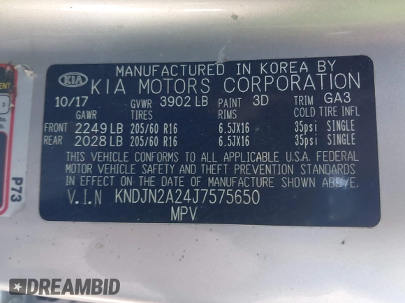 2018 Kia Soul with VIN KNDJN2A24J7575650, listed as a IAAI auction lot 41668389 with 88,759 mi miles. Bid and sale history available at carsss.com. Image 9.
