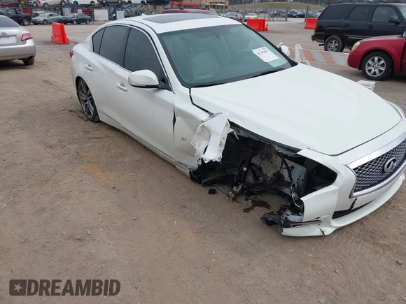 2015 Infiniti Q50 Premium with VIN JN1BV7AP3FM349396, listed as a IAAI auction lot 41793057 with 133,372 mi miles. Bid and sale history available at carsss.com. Image 6.