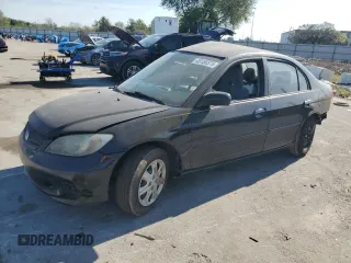 2005 Honda Civic LX z VIN 2HGES16575H555296, wystawiony jako Copart lot #46156575 z przebiegiem Nie podano mil oraz Szkoda całkowita • Salvage title. Historia ofert i sprzedaży dostępna na DreamBid. Obrazek 1.