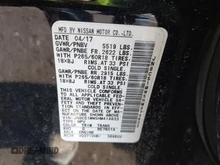 2017 Infiniti QX70 with VIN JN8CS1MW5HM414833, listed as a IAAI auction lot 41834178 with 85,289 mi miles. Bid and sale history available at carsss.com. Image 9.