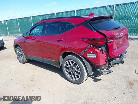 2023 Chevrolet Blazer RS with VIN 3GNKBKRS9PS168281, listed as a IAAI auction lot 41904523 with 28,588 mi miles and . Bid and sale history available at DreamBid. Image 3.