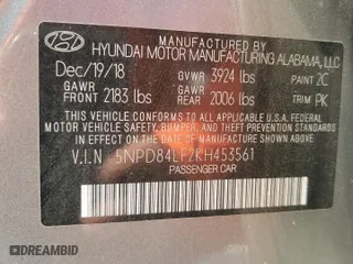 2019 Hyundai Elantra SEL with VIN 5NPD84LF2KH453561, listed as a Copart auction lot 50609705 with 81,647 mi miles and Salvage Title. Bid and sale history available at carsss.com. Image 15.